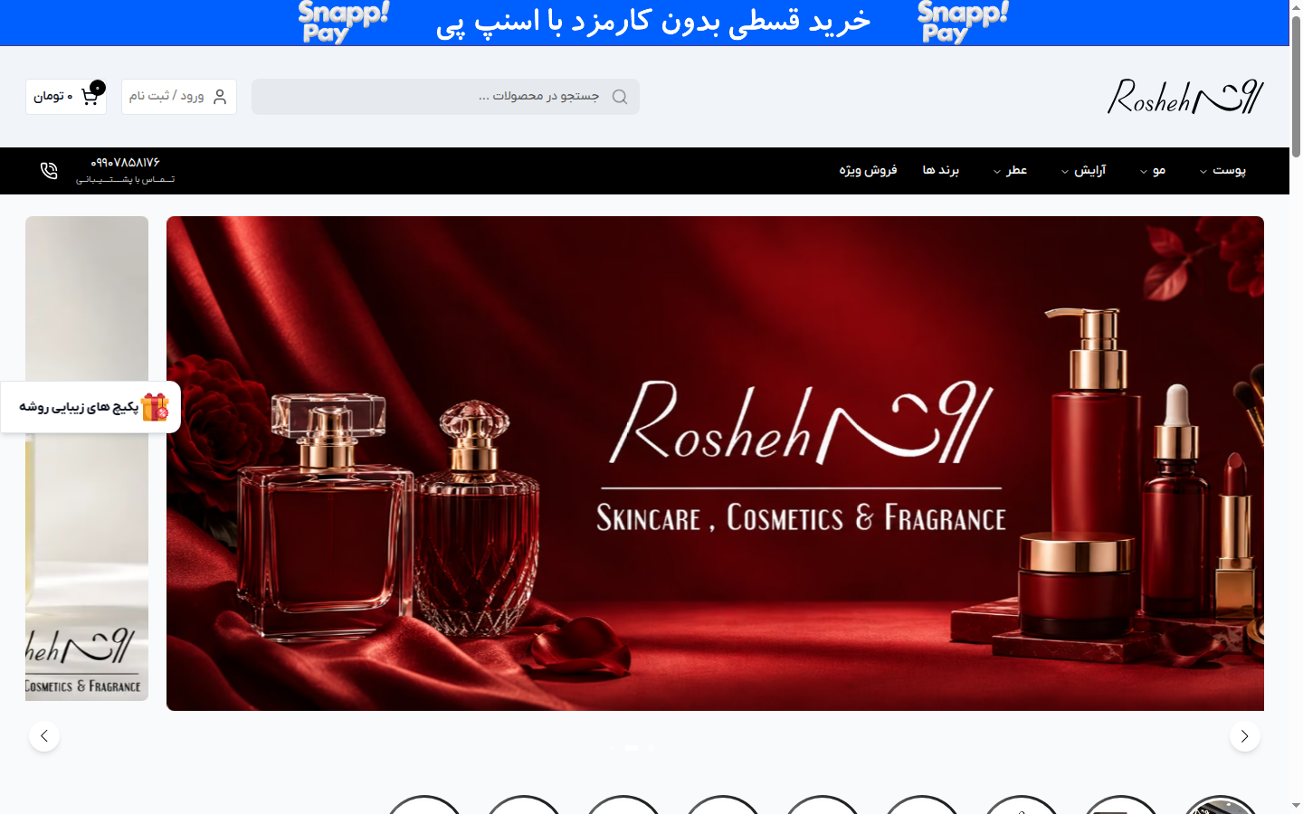 نمای دسکتاپ وبسایت روشه