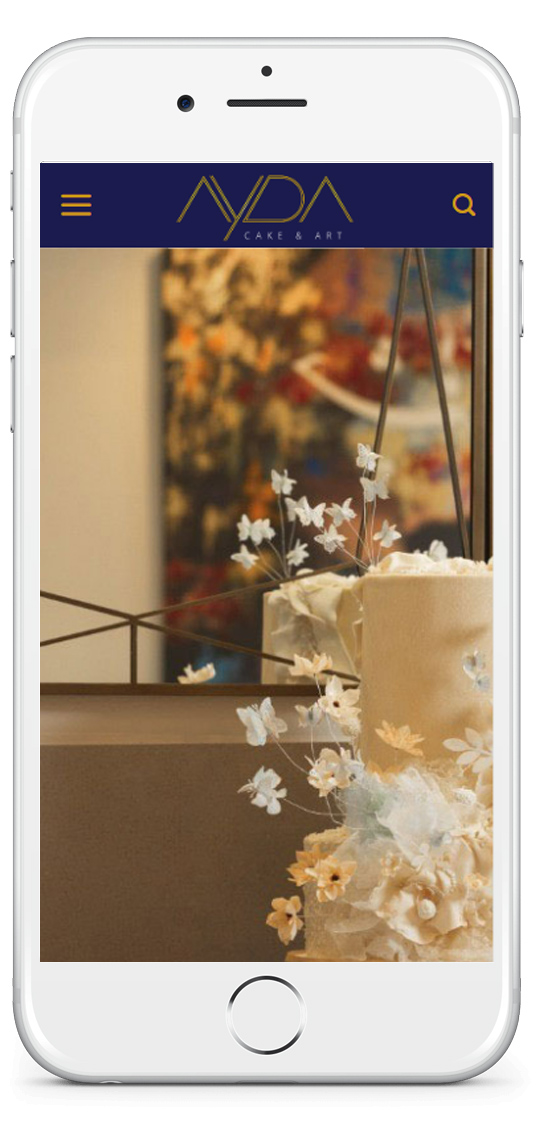 نمایش سایت آیدا کیک در تلفن همراه